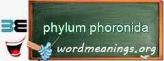 WordMeaning blackboard for phylum phoronida